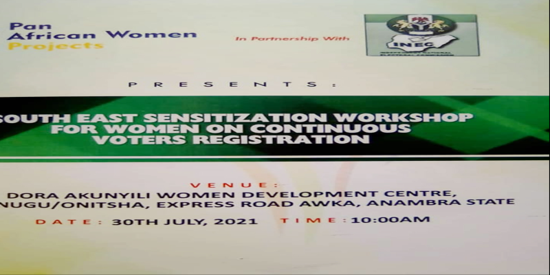 SENSITIZATION WORKSHOP  FOR  WOMEN ON  CONTINUOUS VOTER REGISTRATION (CVR)